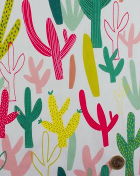 Popeline de coton cactus Blanc - Tissushop